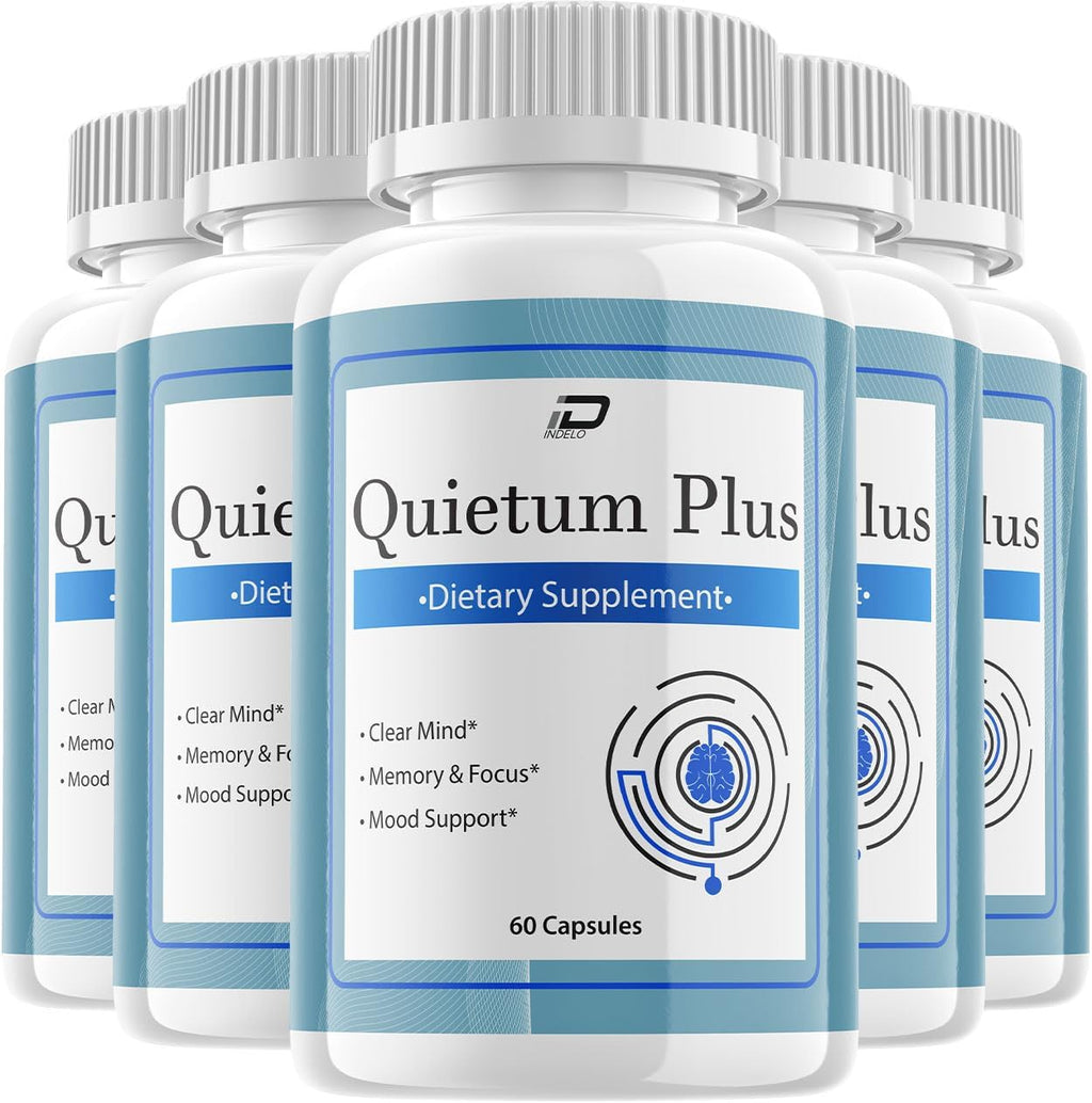 Quietum Plus Cápsulas para el Cerebro – Fórmula Natural Máxima Fuerza para Memoria y Concentración (5 Paquetes – 300 Cápsulas)