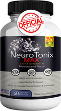 NeuroTonix Brain Support Supplement, Clear Brain Fog and Cognitive Booster, 60 Cápsulas Naturales