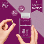 LongLifeNutri Benfotiamina 300mg – 180 Cápsulas Vegetarianas – Suministro para 6 Meses