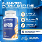 BioMatrix Microb-Defend: Disruptor de Biopelículas con Aceite de Orégano, Tomillo y Clavo (90 Cápsulas)