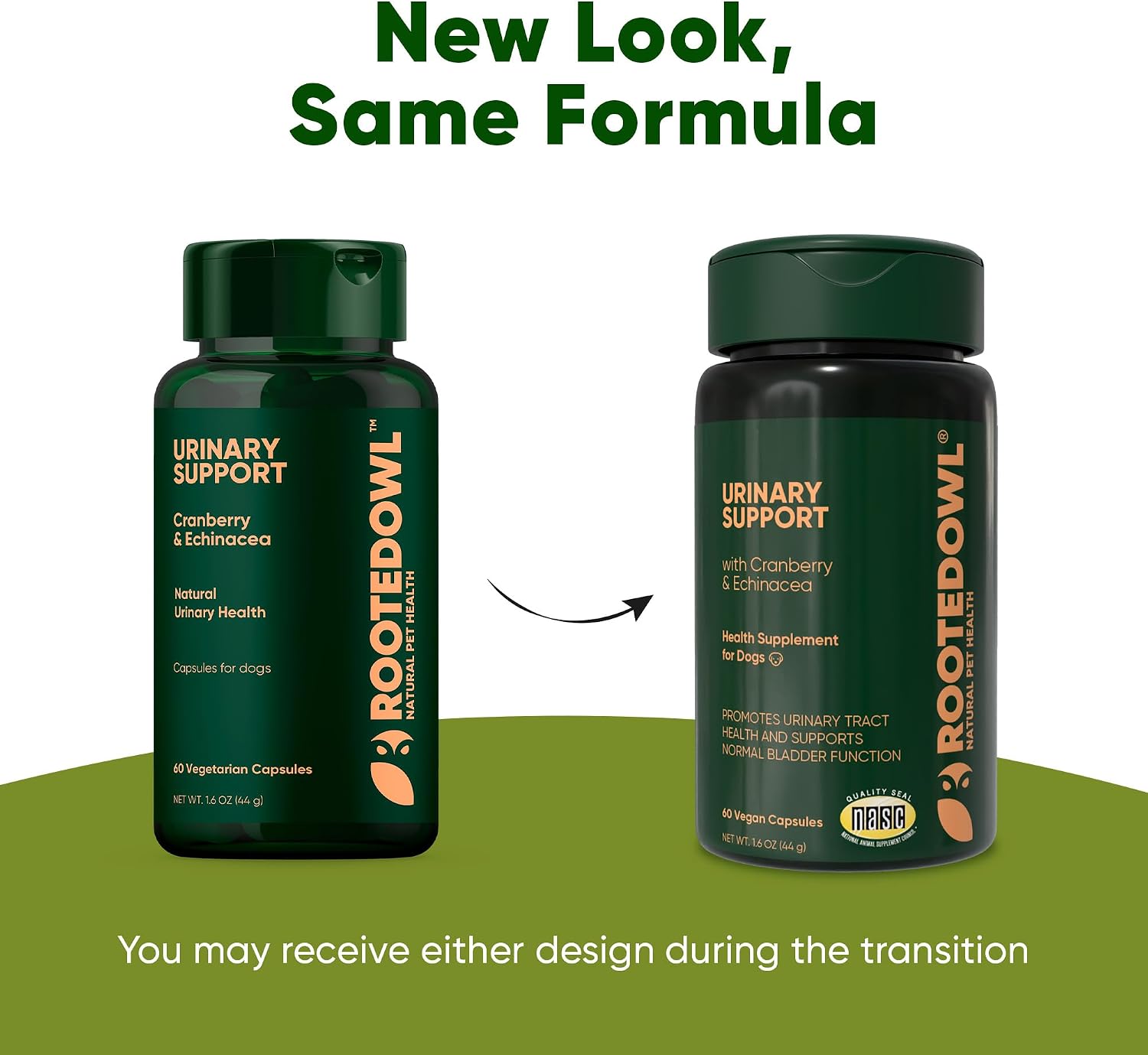 Rooted Owl Urinary Support para Perros - Suplemento con Arándano Rojo, Equinácea y Vitamina C - 60 Cápsulas