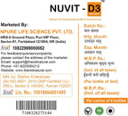 Nuvit D3 Vitamina D3 60000 IU Nano Shots - 8 unidades de 5 ml (Sabor Naranja Sin Azúcar)