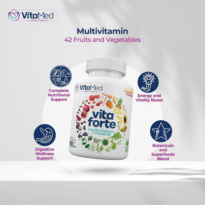 Vita Forte Multivitamínico Vegano con – Fórmula pura y certificada: Sin OGM, gluten, lácteos, soja ni rellenos – Image 4