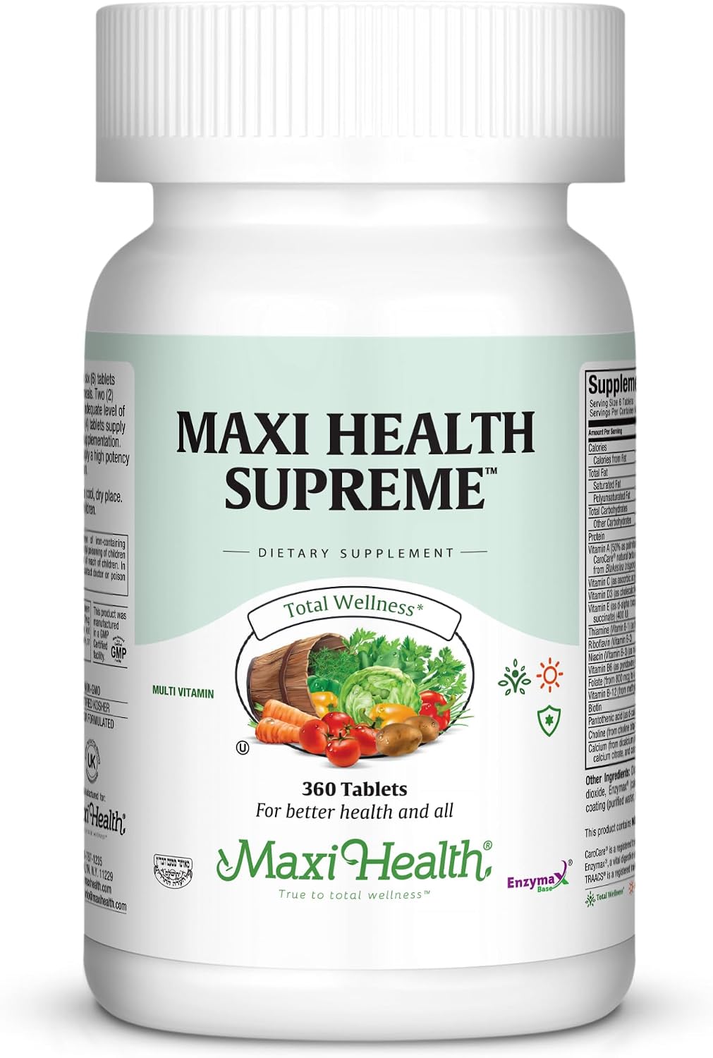 Supreme Multivitamínico para Hombres y Mujeres – Alta Potencia con Minerales, CoQ10 y Antioxidantes – 360 Comprimidos