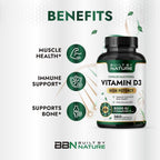 Built by Nature Vitamina D3 5000 UI, 360 Minicápsulas Blandas con Aceite MCT de Coco