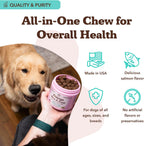 Omega Chews para Perros con Aceite de Salmón y Omega 3 – Apoyo para Piel, Pelo y Articulaciones (180 unidades)