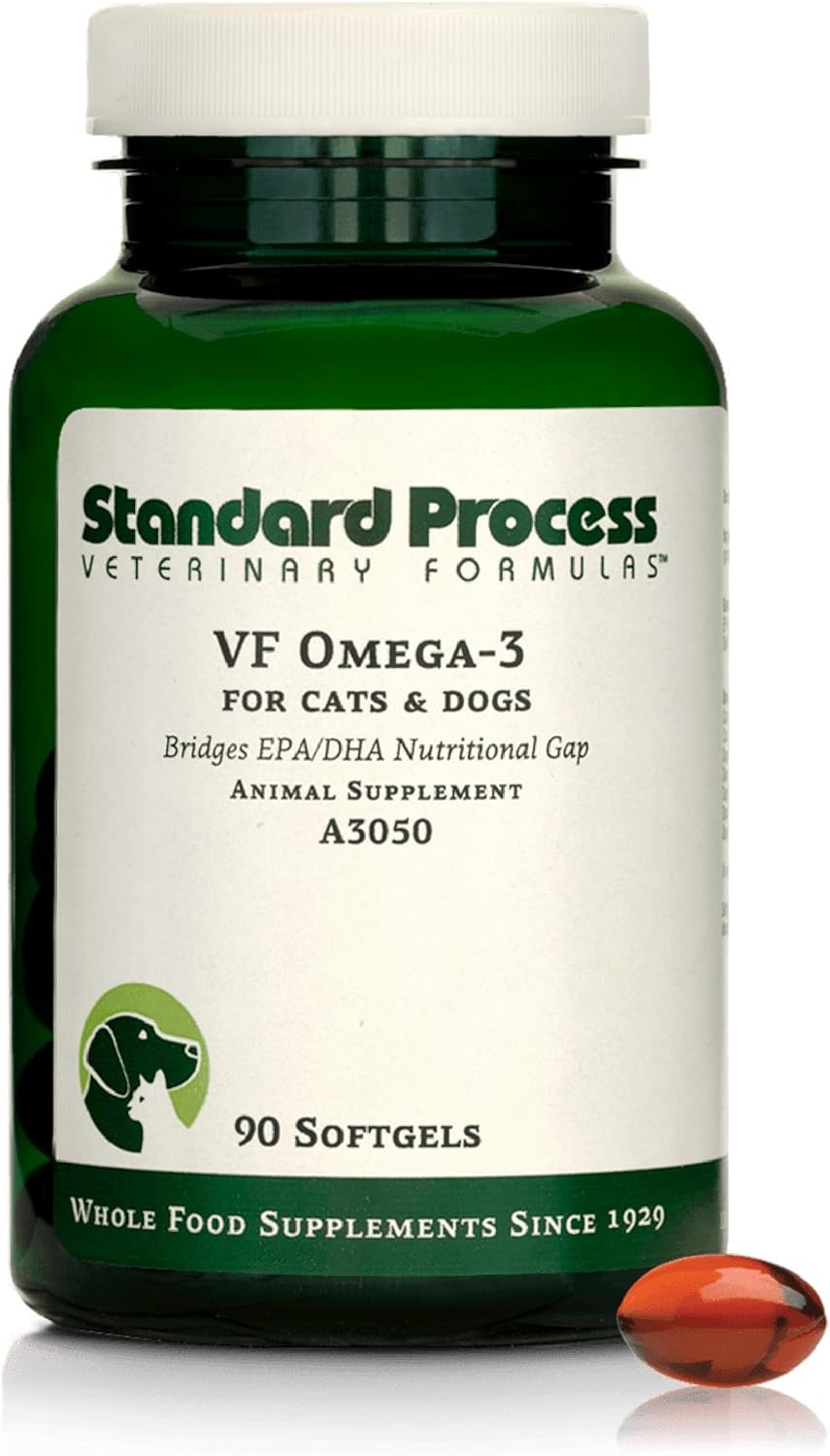 Standard Process Inc. VF Omega-3 para Mascotas - Suplemento de Ácidos Grasos Omega-3 - 90 Cápsulas Blandas
