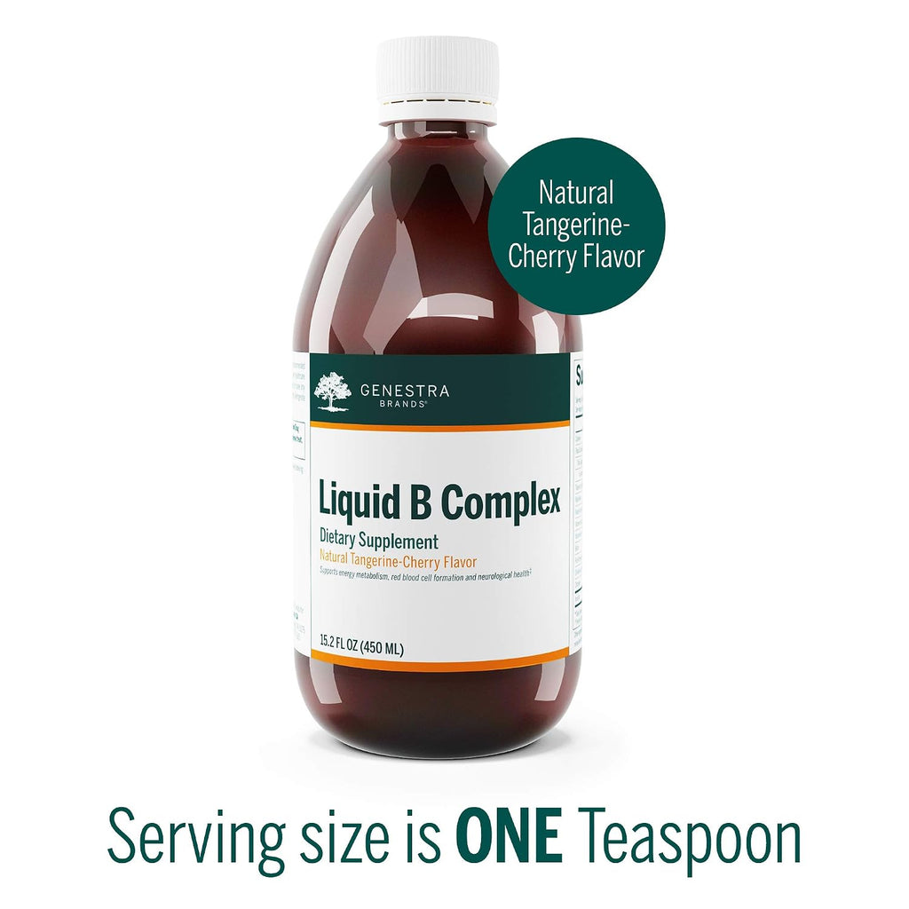 Genestra Brands Liquid B Complex - 450 ml - Natural Tangerine-Cherry Flavor
