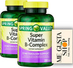 Spring Valley Super Complejo B en Comprimidos, Suplemento Alimenticio, 500 Comprimidos (2 Envases de 250)