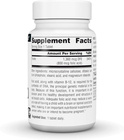 Source Naturals Ácido Fólico 800 mcg - 200 – Metabolismo normal de la homocisteína: El ácido fólico, junto con las – Image 3