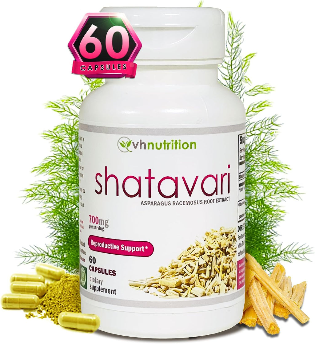VH Nutrition SHATAVARI | Extracto de Asparagus Racemosus 700mg | Vitalidad Femenina* | Equilibrio Hormonal* | 60 Cápsulas