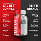 Hero ACV Gummies - Vinagre de Manzana y Vitamina B12, 120 Gominolas