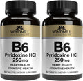 Windmill Vitamina B-6 250 mg Comprimidos - Paquete de 2 (120 Comprimidos)