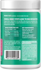 Doggie Dailies Suplemento para Piel y Pelaje con Aceite de Salmón, Colágeno, Omega 3, Aceite de Krill, Biotina y Aceite de Coco - 225 Chews Blandos