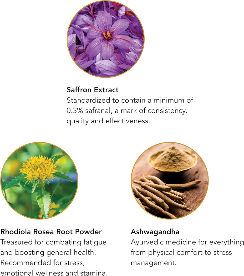 Botanic Choice Stress Complex Cápsulas - Apoyo para el Estado de Ánimo y la Memoria con Azafrán, Ashwagandha, Rhodiola - Sin Gluten, 60 Cápsulas