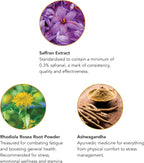 Botanic Choice Stress Complex Cápsulas - Apoyo para el Estado de Ánimo y la Memoria con Azafrán, Ashwagandha, Rhodiola - Sin Gluten, 60 Cápsulas