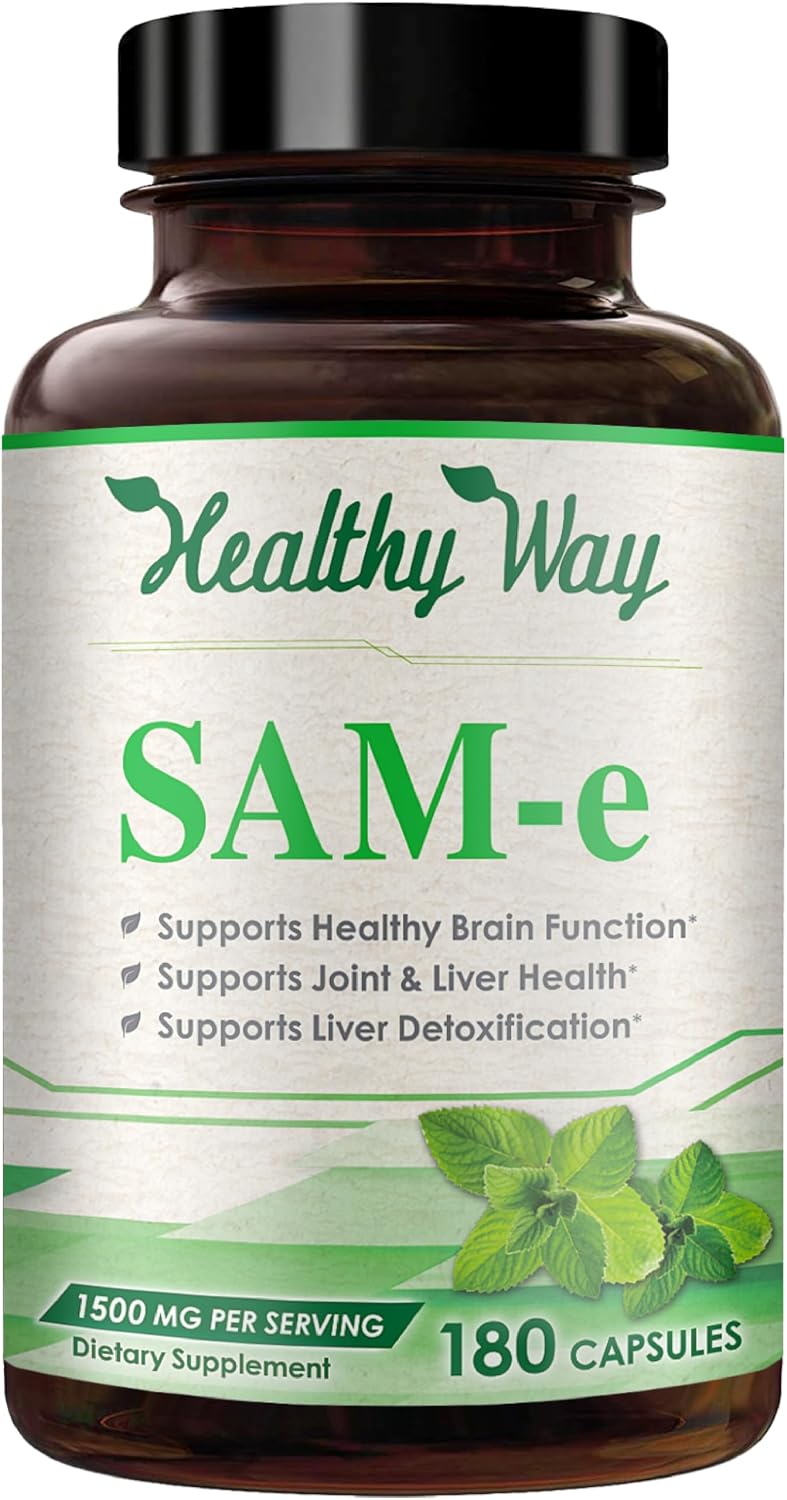 HealthyWayRx 1500mg SAM-e Suplemento de S-Adenosilmetionina - 60 Cápsulas