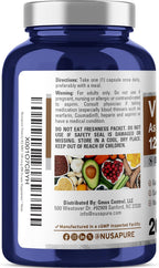 NusaPure Vitamina K2 MK7 120 mcg – 200 Cápsulas Vegetales (Sin Soja, No OGM, Vegano)