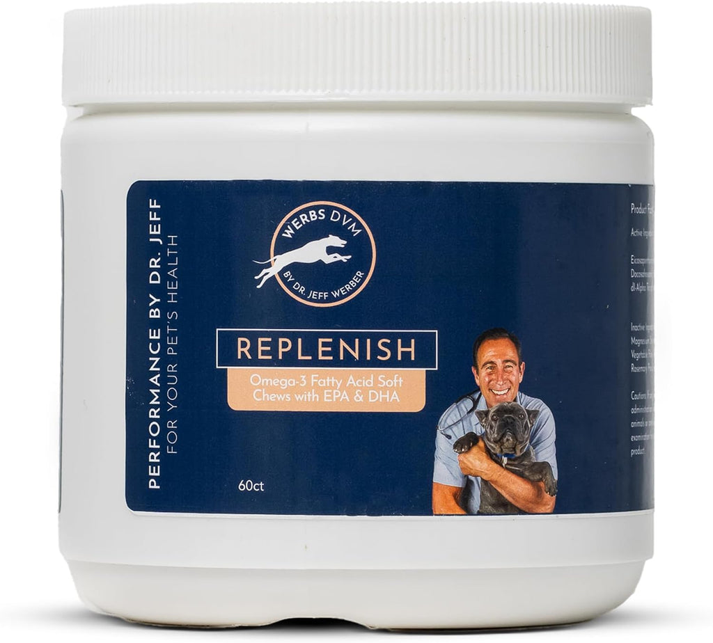 Dr. Jeff Werber Replenish Omega 3 Masticables para Perros - 60 unidades (Pequeño/Mediano)