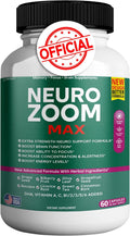 GREENVIFY Neuro Zoom Max Extra Strength Brain Support, Nootropic Formula with Herbal Ingredients, 60 Capsules