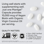 Sports Research Biotina 10.000 mcg con Aceite de Coco Orgánico - 30 Cápsulas Blandas Vegetales
