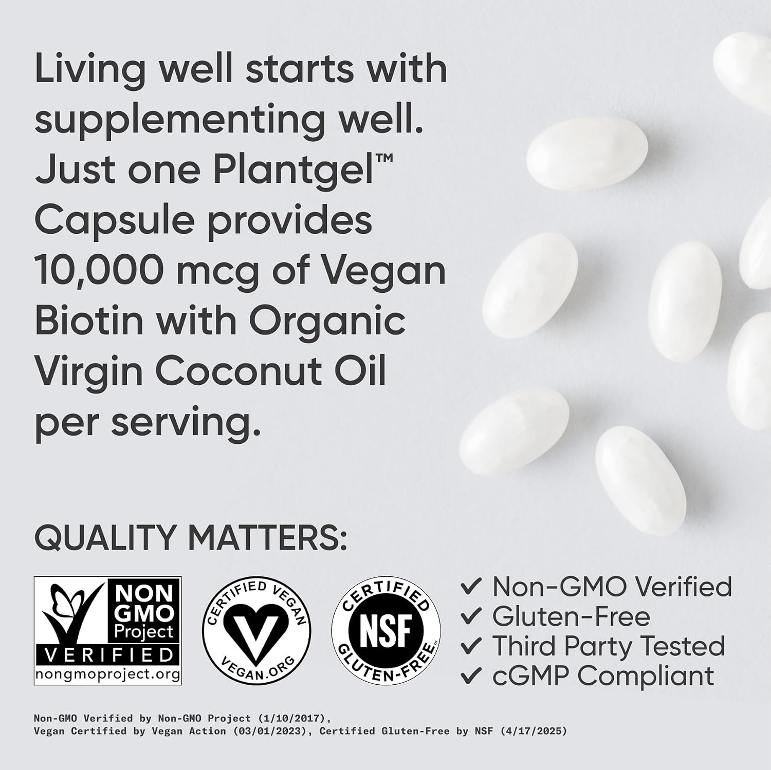 Sports Research Biotina 10.000 mcg con Aceite de Coco Orgánico - 30 Cápsulas Blandas Vegetales