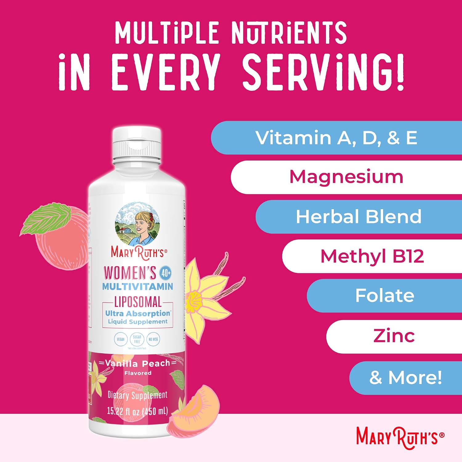 MaryRuth's Multivitamínico Liposomal para Mujeres 40+ - 450 ml