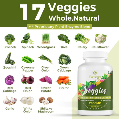 Santegra 2000 MG Fruit and Veggies Supplement, 35+ Fruits and Vegetables, 120 Tablets – Image 4