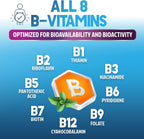 Nature's Nutrition Complejo B-100 Completo - Cápsulas con Vitaminas B12, B6, C, Biotina y Folato - 60 Cápsulas