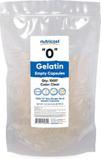 Nutricost Cápsulas Vacías de Gelatina Tamaño 0 - 500 Unidades