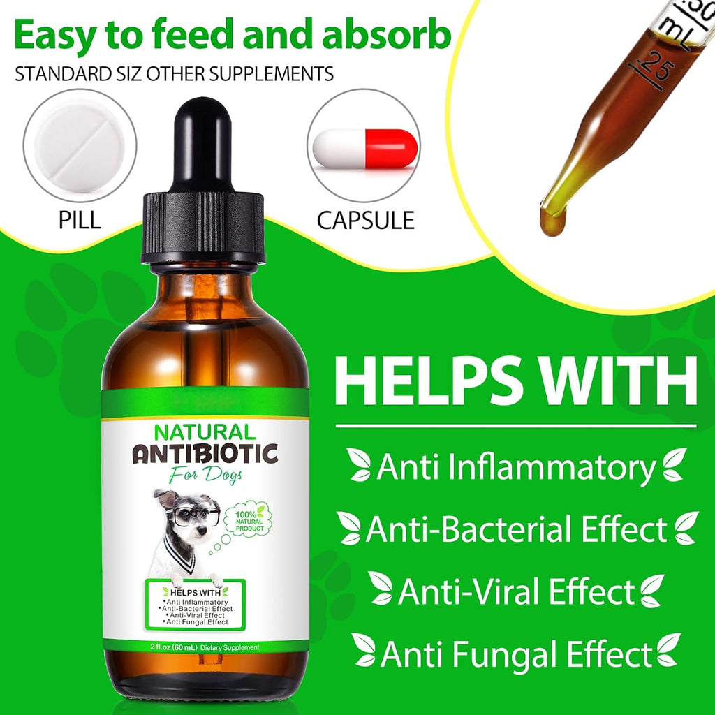 Antibióticos Naturales para Perros (2 Pack) - Suplemento Líquido a Base de Hierbas