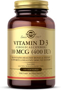 Solgar Vitamin D3 (Cholecalciferol) 10 mcg (400 IU), 100 Softgels
