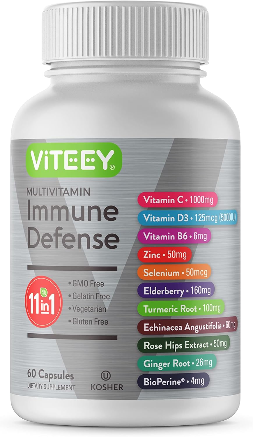 Viteey 11 en 1 Apoyo Inmunológico con Vitaminas y Extractos Naturales - 60 Cápsulas