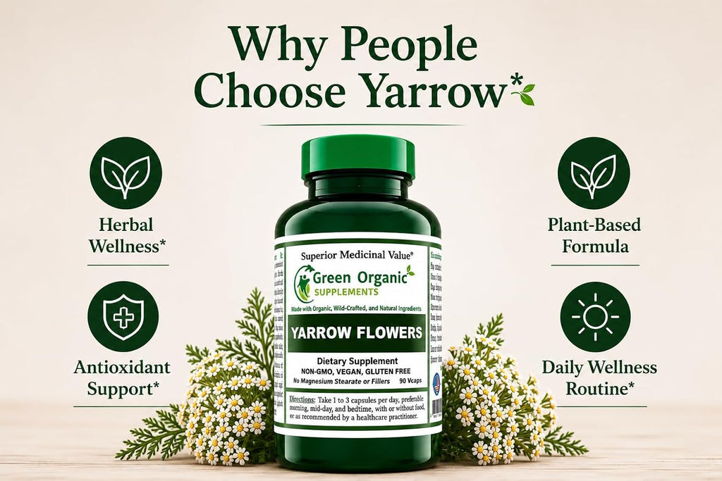 Yarrow Flower, 90 VCaps, Non-GMO, Gluten-Free, (Pack of 1)