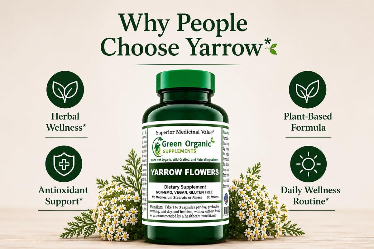 Yarrow Flower, 90 VCaps, Non-GMO, Gluten-Free, (Pack of 1) – Image 3
