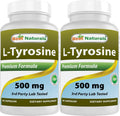 Best Naturals L-Tirosina 500 mg, 180 Cápsulas (2 Envases de 90)