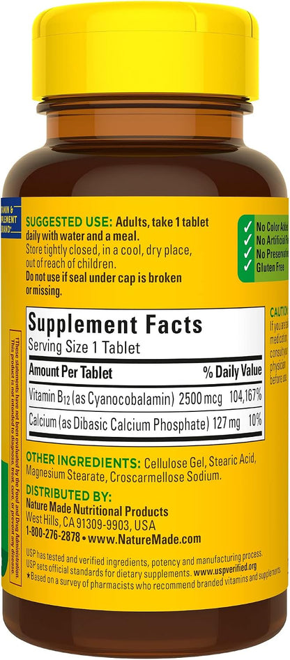 Nature Made Vitamina B12 Extra Fuerte 2500 – Personas con fatiga o falta de energía: La B12 ayuda a combatir el – Image 8