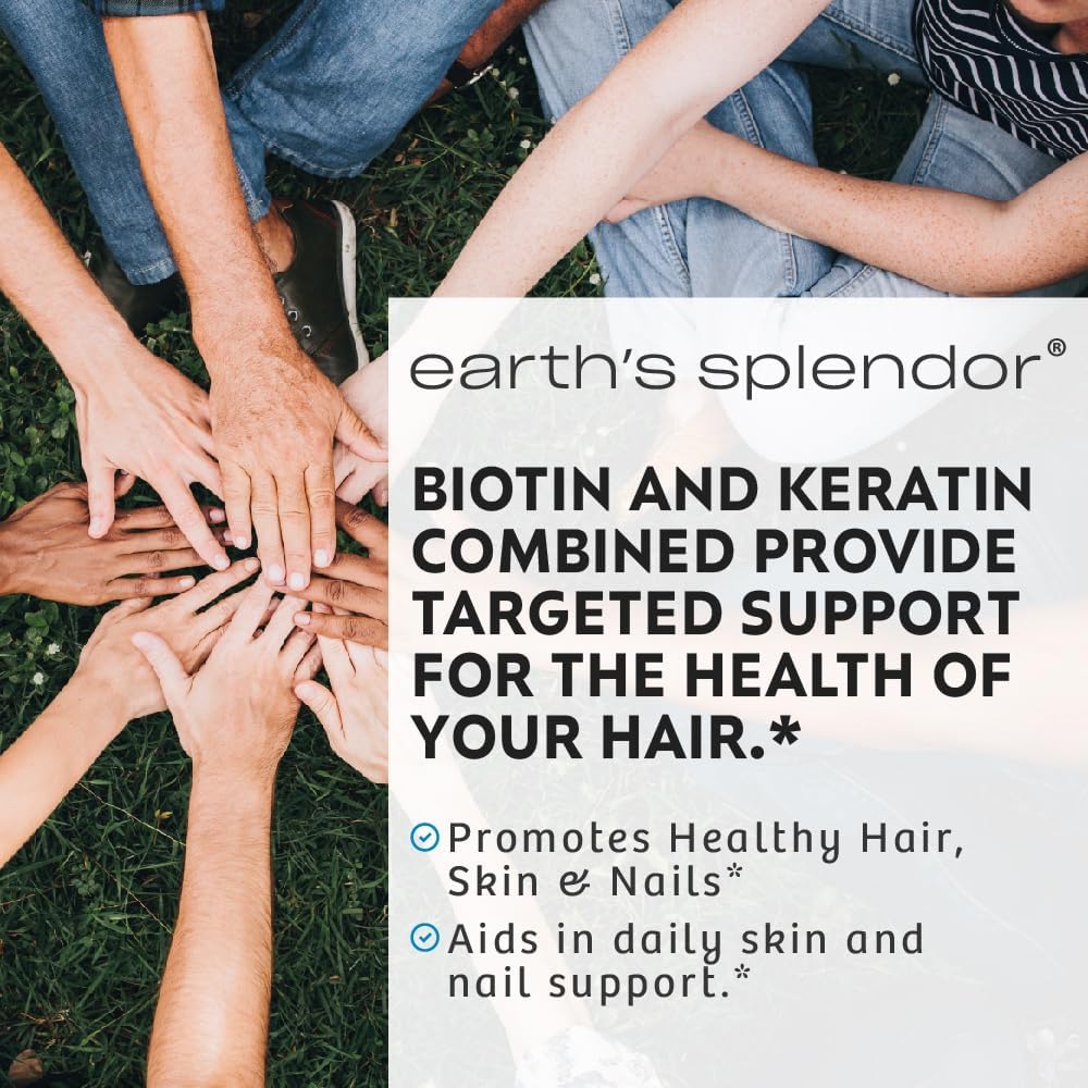 Earth's Splendor Biotina 10.000 μg + Queratina 25 mg