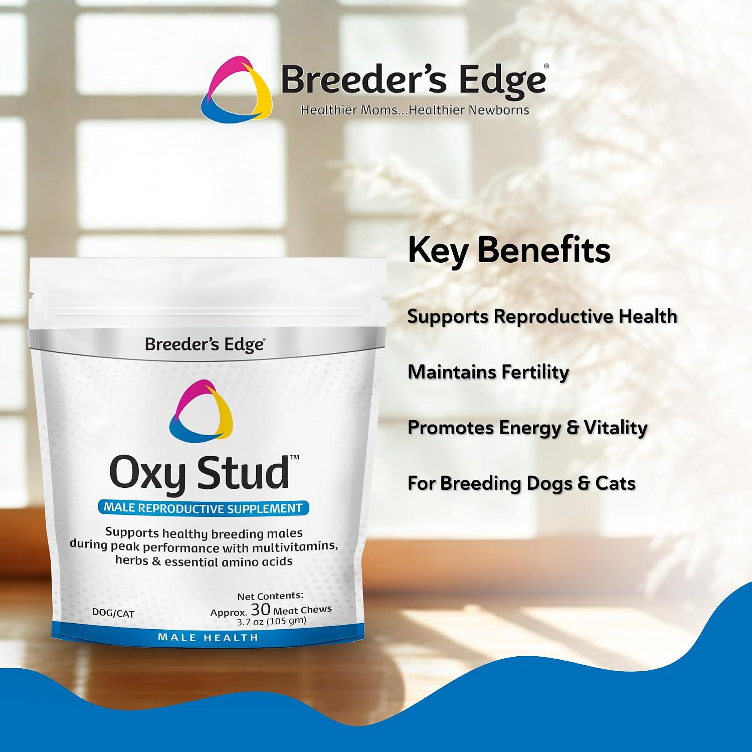 Breeder's Edge Oxy Stud Bocadillos de Carne - 30 unidades
