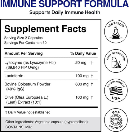 Oramune ImmunoCillin – Suplemento Inmunitario con Lactoferrina y Extracto de Olivo, 60 Cápsulas – Image 6
