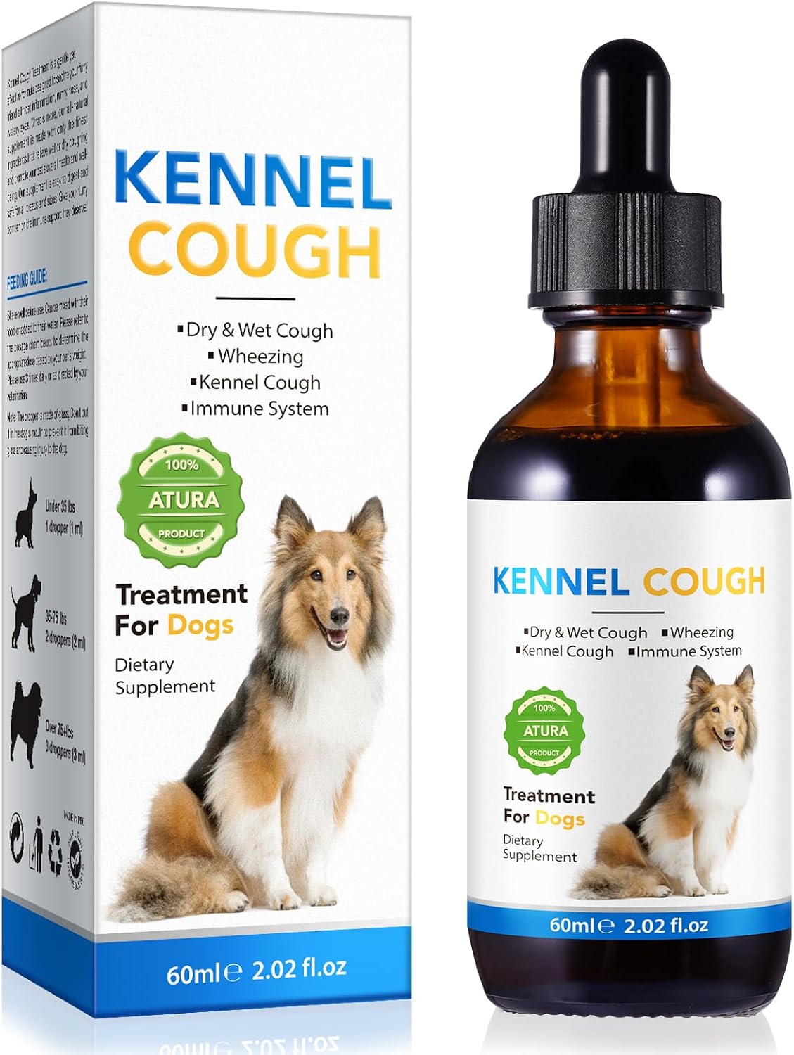 Tratamiento para la Tos en Perros - Gotas para la Tos de las Perreras, 100% Natural, Suplemento para la Tos y Alivio de Alergias, Gotas Herbales para Todas las Razas y Tamaños
