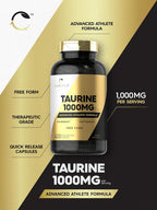 Carlyle Taurina 1000 mg - 400 Cápsulas - Aminoácido Esencial - Alta Potencia - Sin Gluten