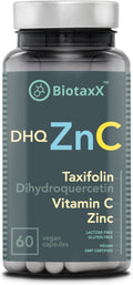 BiotaxX Taxifolin (Dihydroquercetin) + Vitamina C + Zinc – 500 mg, 60 Cápsulas Veganas