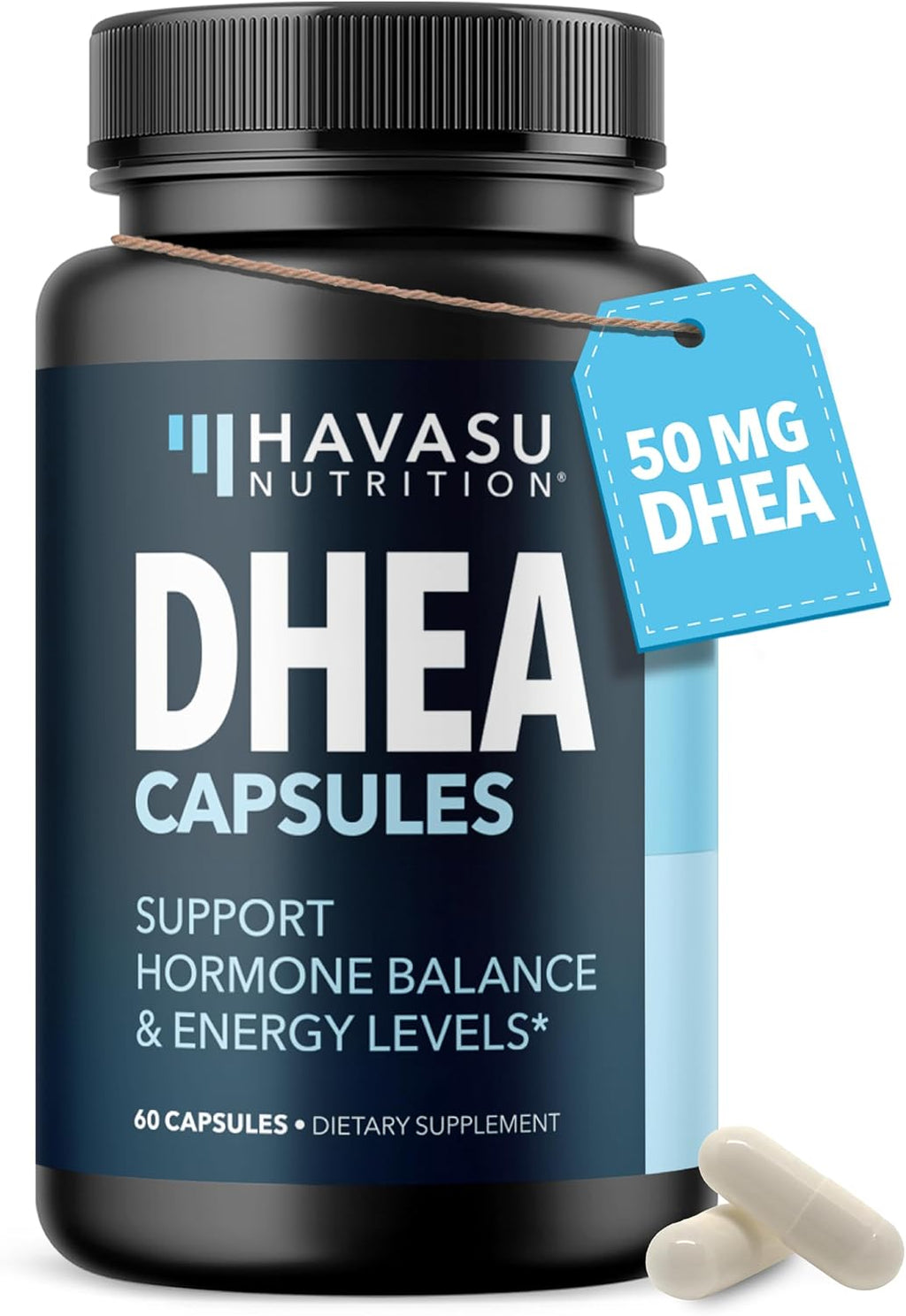 DHEA 50mg - Suplemento de Dehidroepiandrosterona para Hombres y Mujeres - 60 Cápsulas Veganas