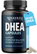 DHEA 50mg - Suplemento de Dehidroepiandrosterona para Hombres y Mujeres - 60 Cápsulas Veganas
