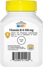 21st Century Vitamina B-6 100 mg, 110 Comprimidos