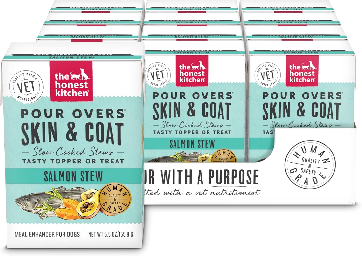 The Honest Kitchen Human Grade Functional Pour Overs: Apoyo Inmunológico - Estofado de Ternera, Complemento para Perros, 5.5 oz (Pack de 12)
