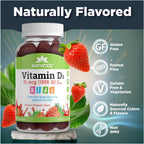 Vitamina D3 Gominolas para Niños - 1000 UI - Sabor Fresa - 120 Gominolas