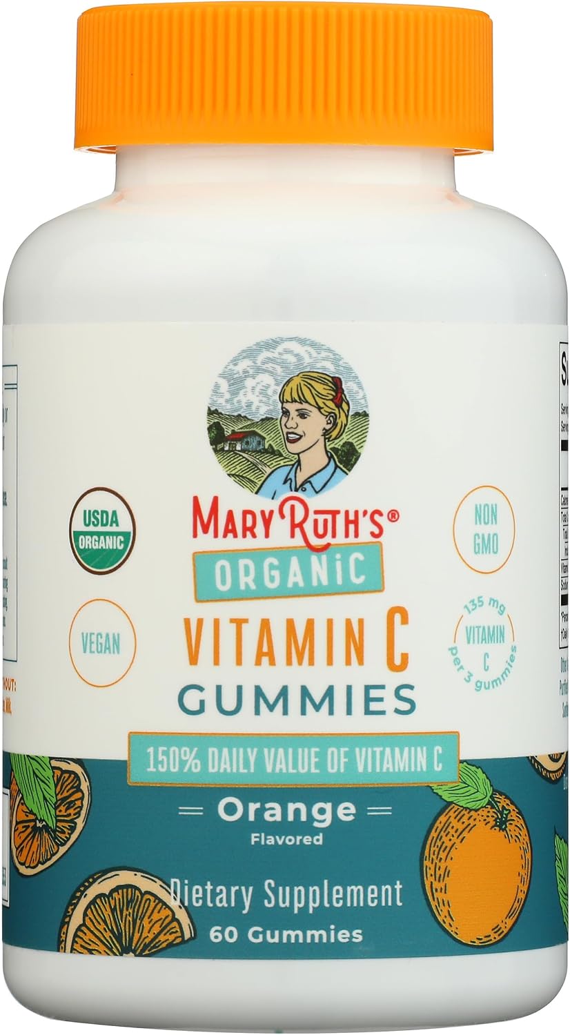MaryRuth's Gomitas de Vitamina C Orgánicas para Adultos - Sabor Naranja - 60 Gomitas