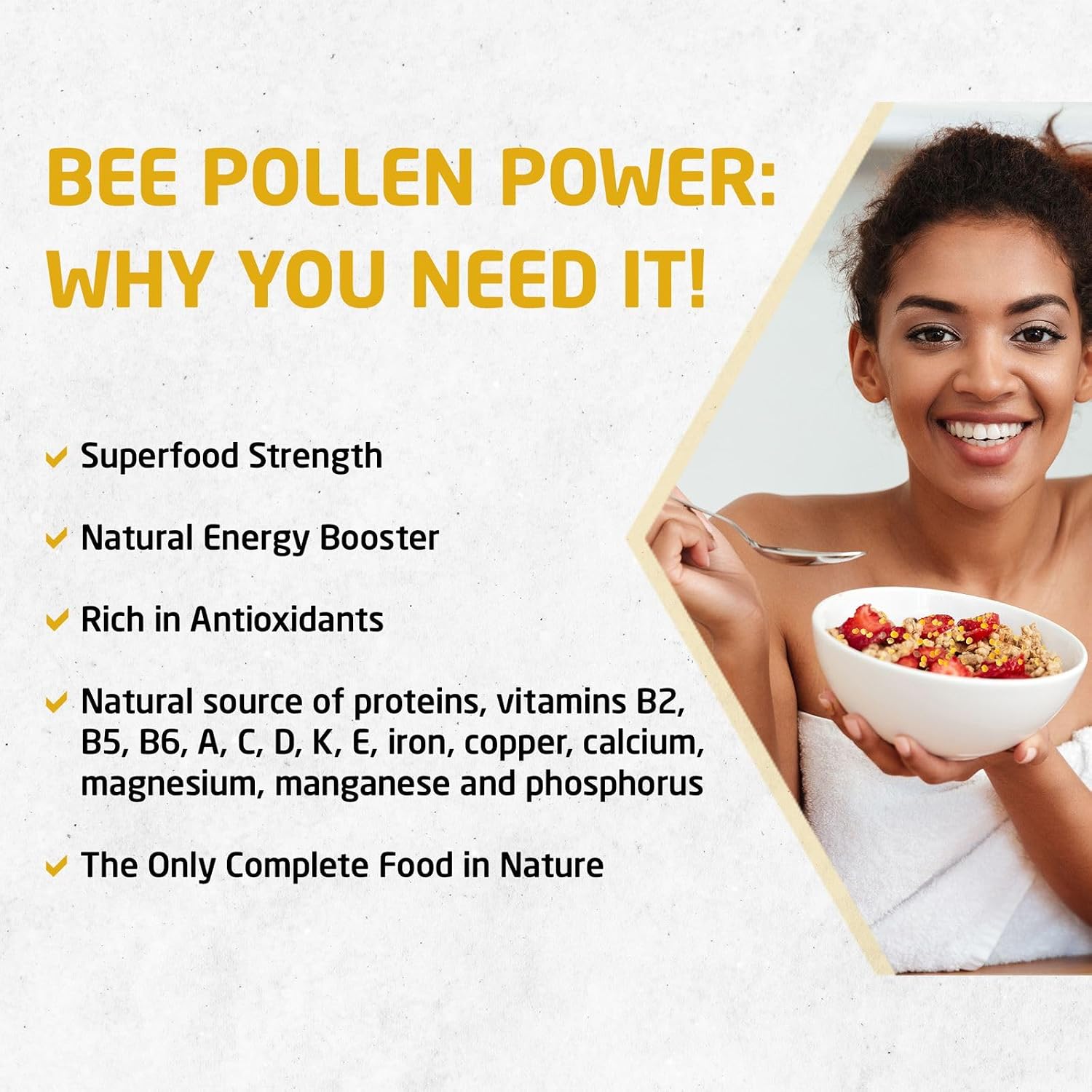 BEE & YOU Gránulos de Polen de Abeja, 142g